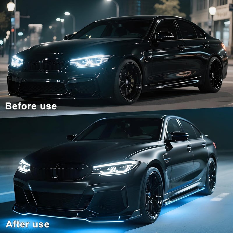 Ligrel Underglow LED Lights for Cars - 4PCS RGB Neon Light Kit with 252 LEDs, Bluetooth APP Control, 8 Colors/Music Sync, Waterproof PVC Strips for Cars, Trucks, SUVs - Image 5